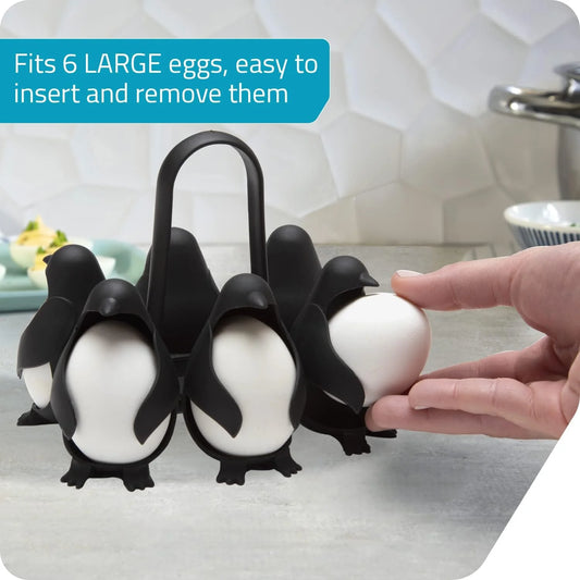 Peleg Design Egguins 3-in-1 Penguin Egg Holder & Cooker – Holds 6 Eggs, Soft or Hard Boiled