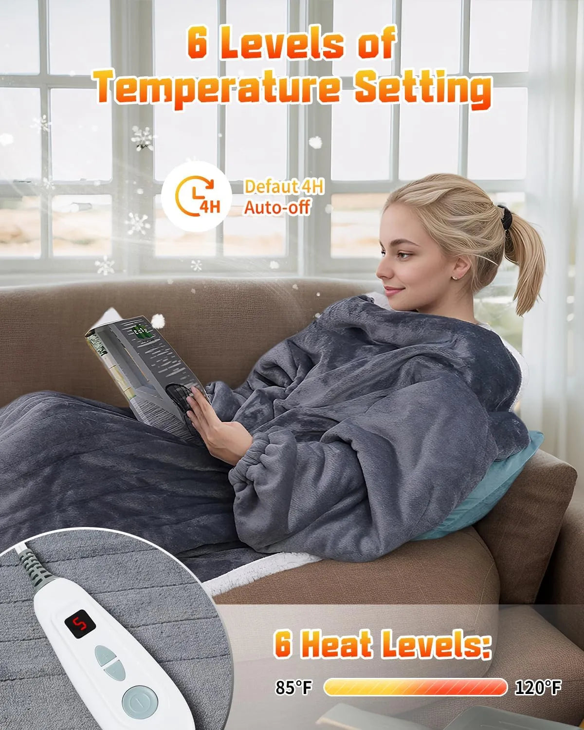 2024 Electric Heated Blanket with Foot Pocket-50 * 70",