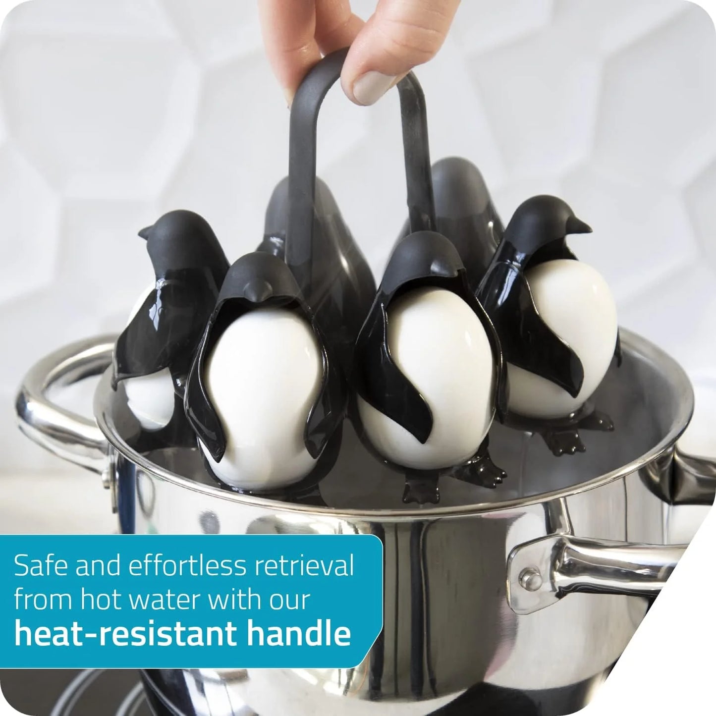 Peleg Design Egguins 3-in-1 Penguin Egg Holder & Cooker – Holds 6 Eggs, Soft or Hard Boiled